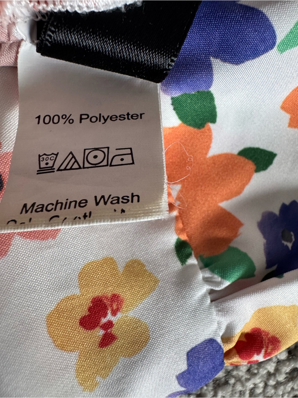 SHEIN White Floral Tie-Front Crop Top with Orange & Purple Blooms - Picture 5 of 5